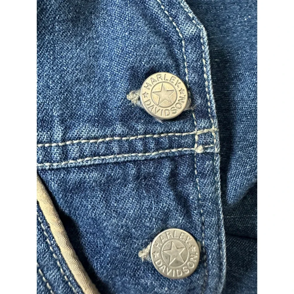 Harley Davidson Kids Blue Denim Overalls Embroidered Motorcycle Size 3T